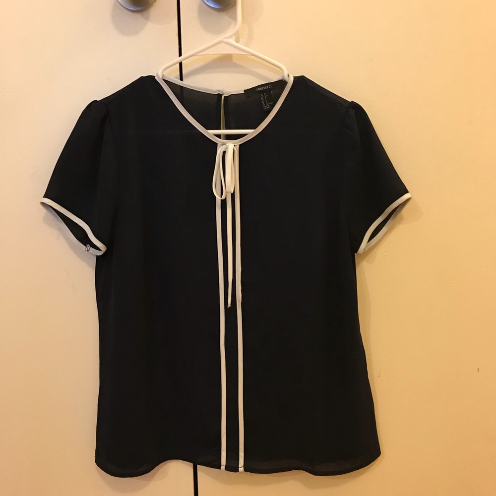 F21 Tie Front Blouse